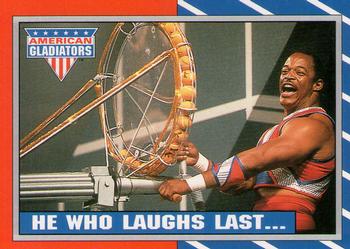 1991 Topps American Gladiators #15 He Who Laughs Last Front